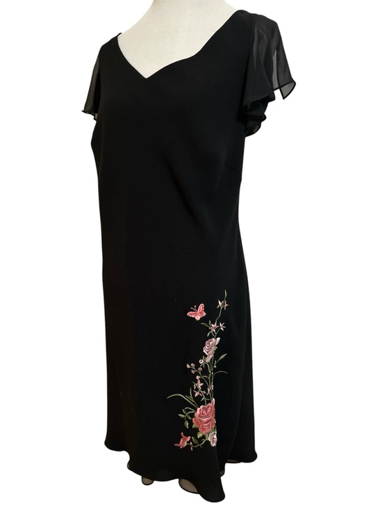 dressbarn Dresses & Skirts - Women’s Black Embroidered Butterfly & Floral Dress Size 20W Fairycore Whimsygoth